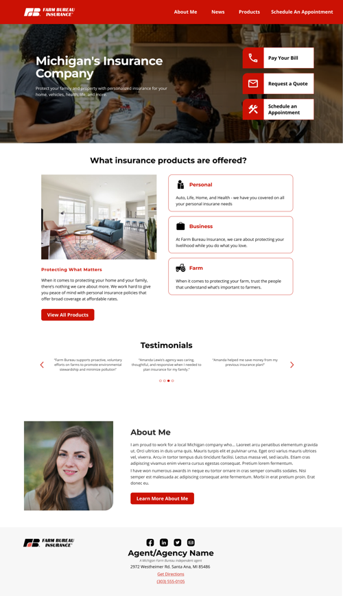 product focused template screenshot