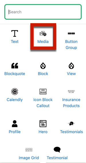 add media paragraph type